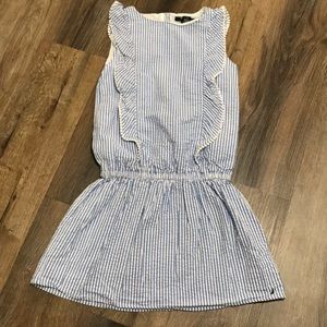 Girls Seersucker Striped Summer Dress Size 12